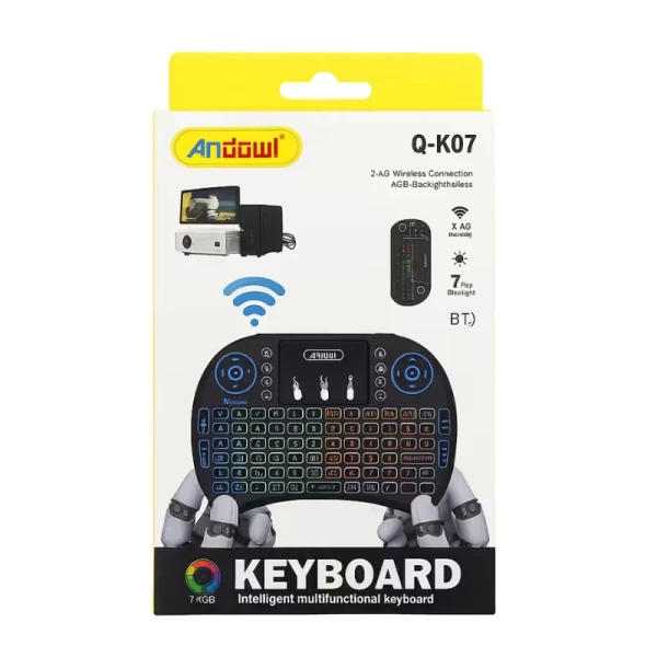 Mini Teclado Andowl Q-K07 Inalámbrico 2.4G RGB