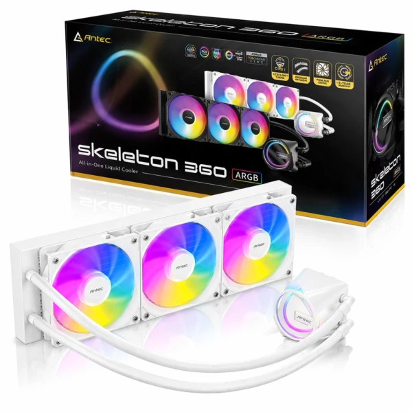 Refrigeración Líquida Antec Skeleton-360 White ARGB 360mm 3 Ventiladores PWM 2000RPM