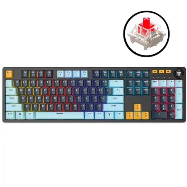Teclado Mecánico Fantech MK893S Mizu 107 Teclas RGB Rosa Blue Switch