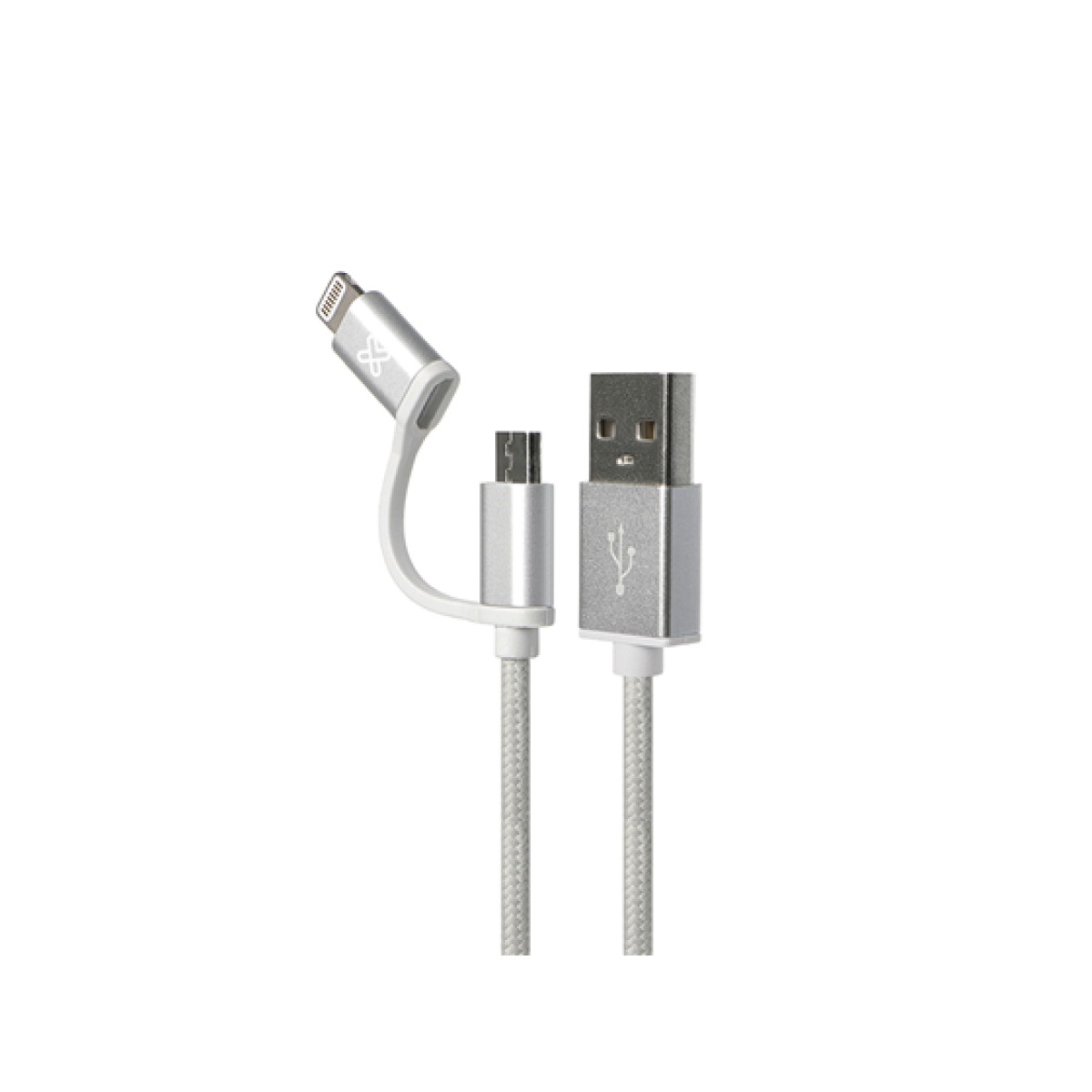 Cable Klipx Lightning Micro USB 3.2 Pies Silver