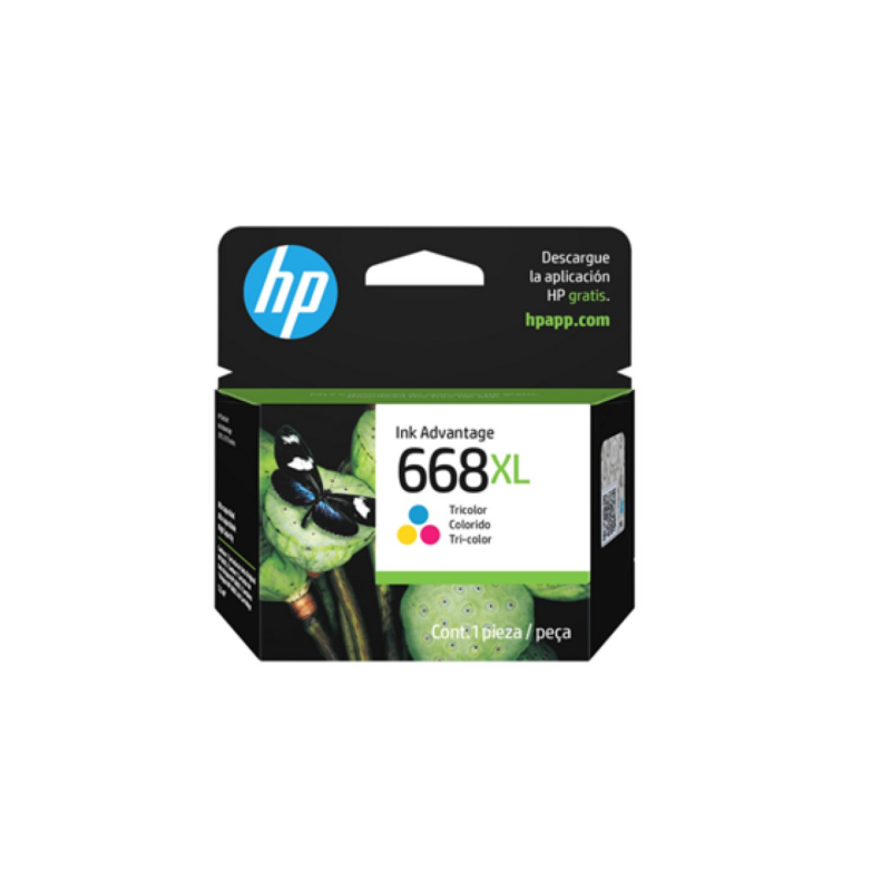 Cartucho Tricolor HP 668XL 7FP38VL Alto Rendimiento 230 Páginas