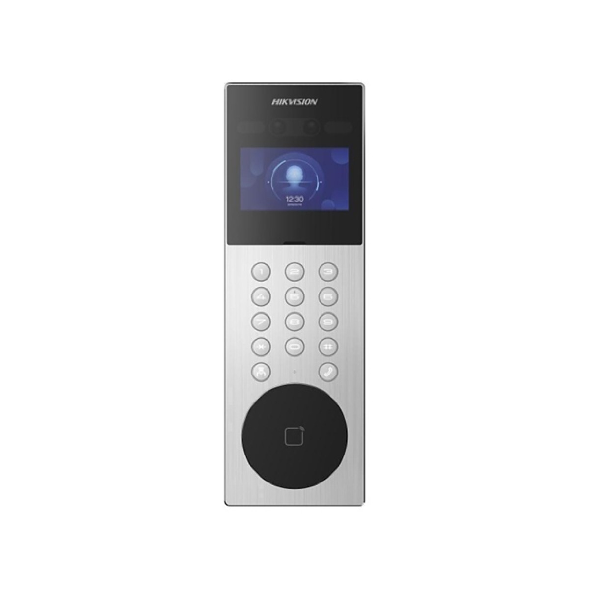 ESTACION DE PUERTA CON RECONOCIMIENTO FACIAL HIKVISION, PANTALLA LCD A COLOR DE 4,3 PULGADAS CON RESOLUCIÓN DE 800 × 480, IP65, TARJETAS M1, MÉTODOS DE DESBLOQUEO: RECONOCIMIENTO FACIAL, TARJETAS, CÓDIGO PIN