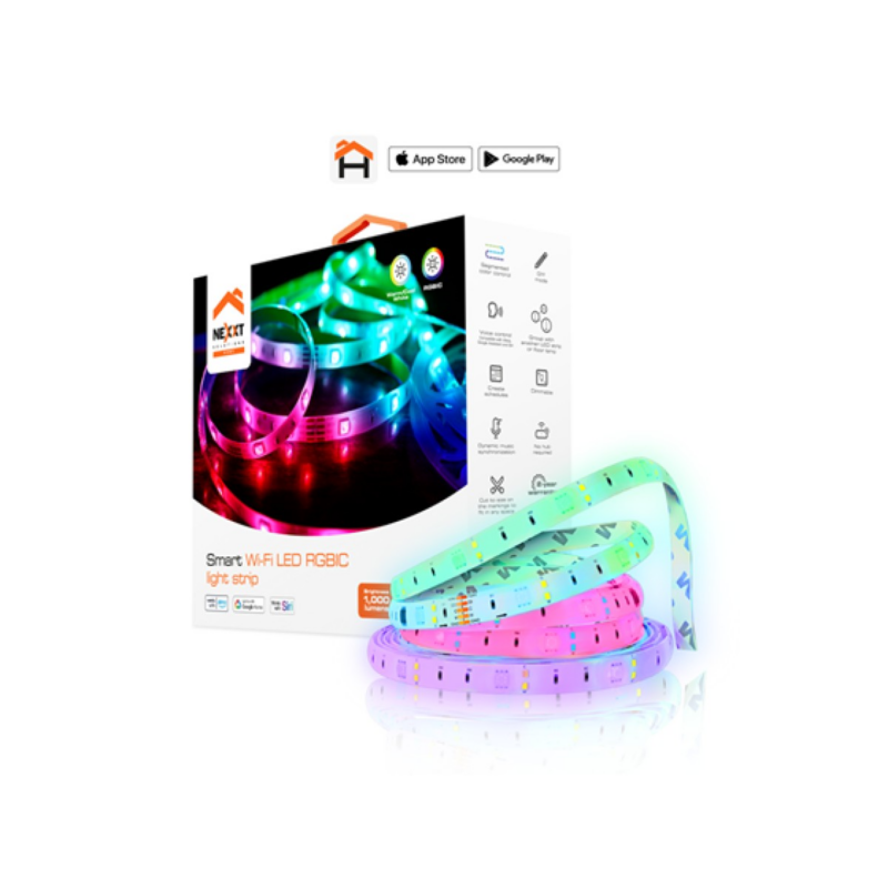 Kit Tira De LED RGBic Smart Nexxt Inalambrica Multi-Color 16.4 Pies