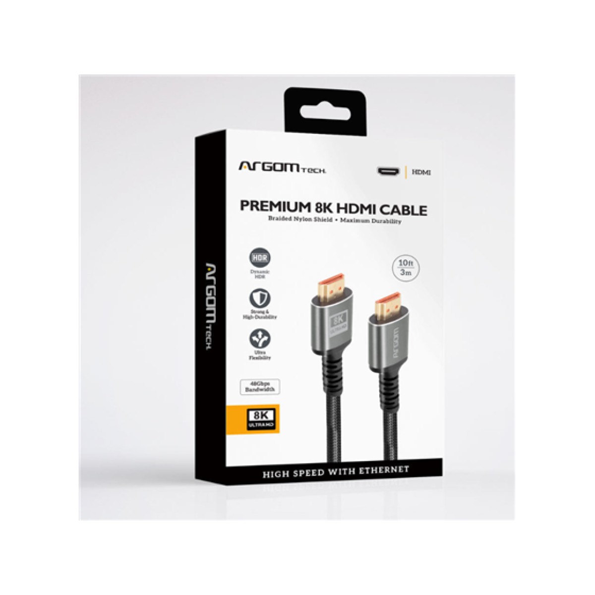 Cable HDMI Argom Premium 10 Pies 8K 60Hz Nylon Trenzado