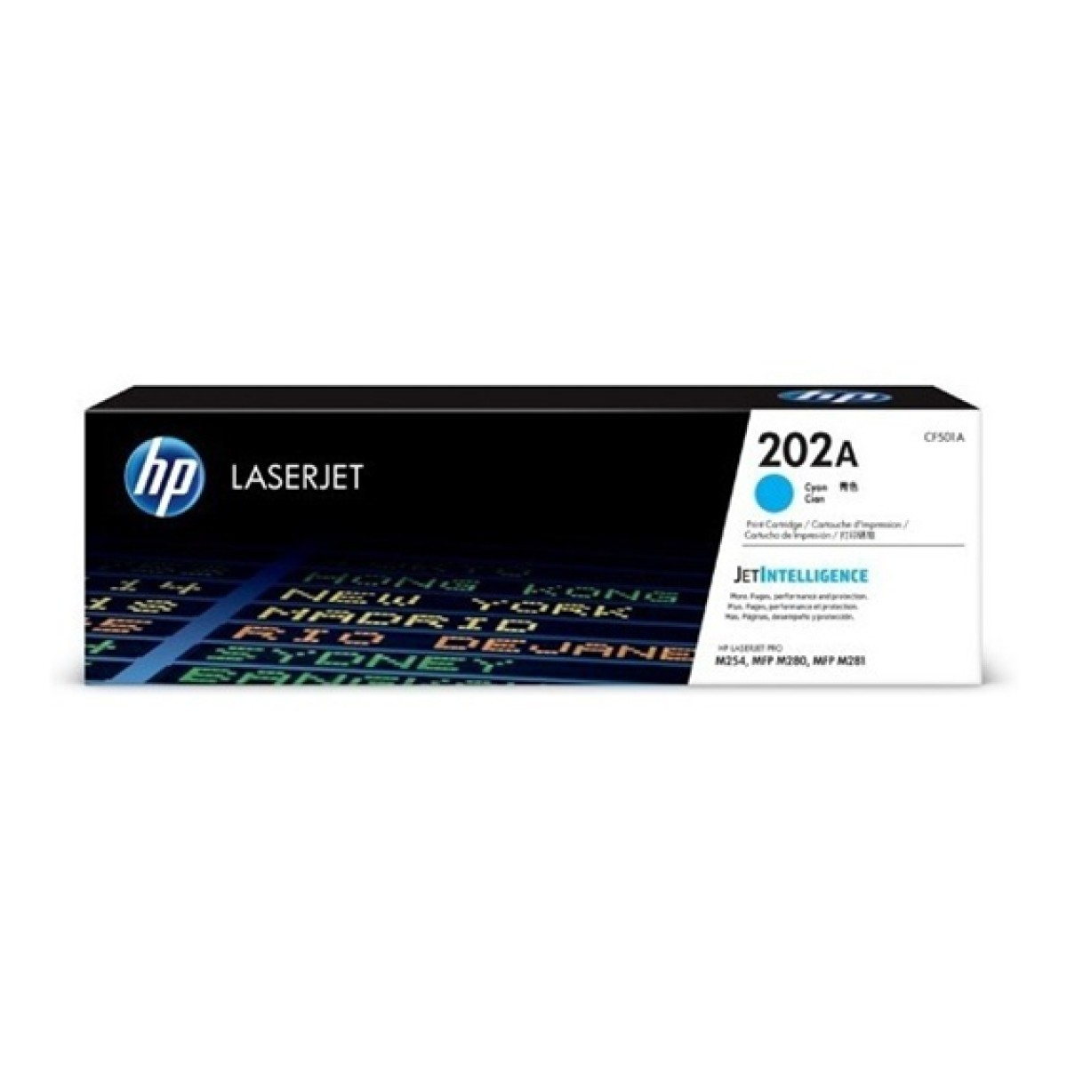 Toner Hp 202a Cf501a Cyan 1300 Paginas Para Impresora Color Laserjet M254 M281