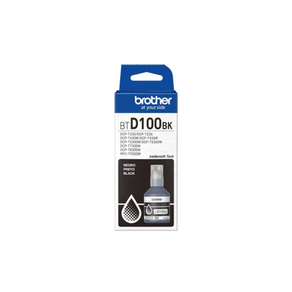 Botella De Tinta Brother BTD100BK Negro 108ML Para Impresora