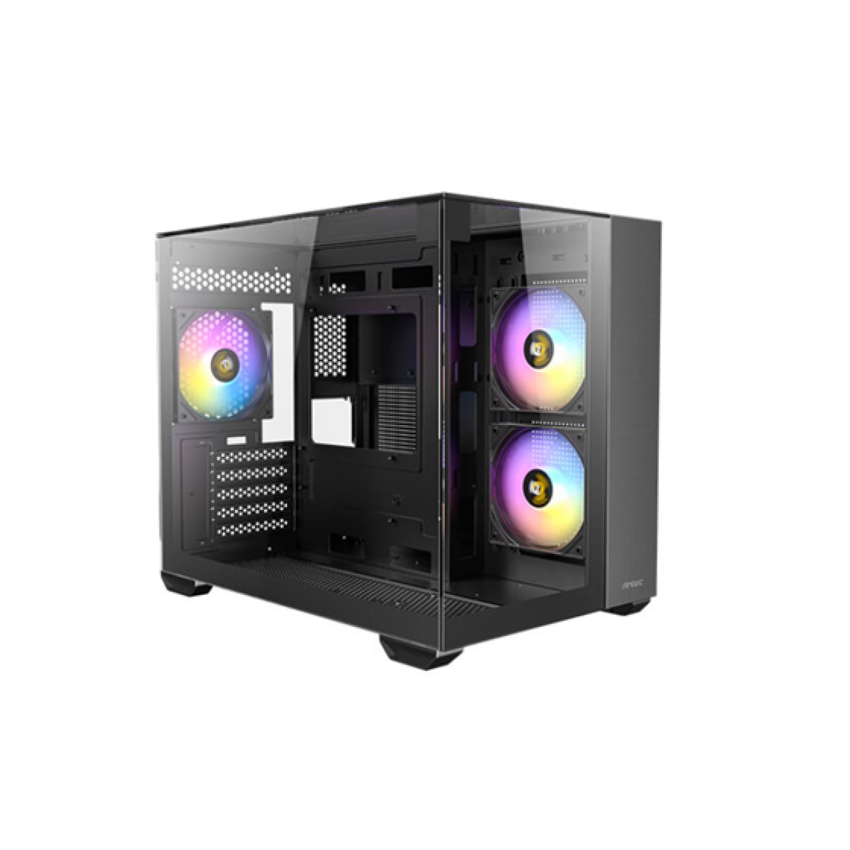 Case Antec Micro-Tower Negro Panel Vidrio Templado ARGB