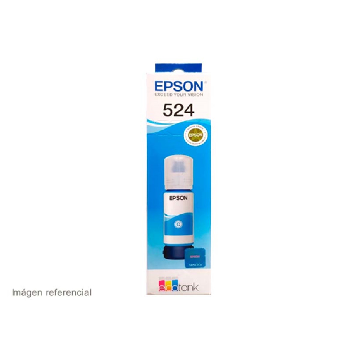 Botella De Tinta Epson T524 Cyan Para Impresoras L5150 L5160 L6490