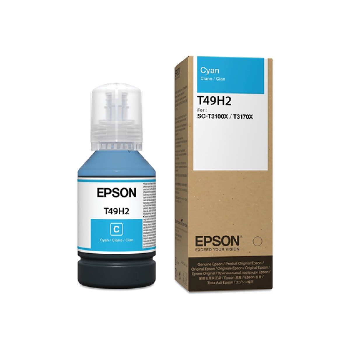 BOTELLA DE TINTA EPSON T49H CYAN 140ML T49H200  PARA IMPRESORA SCT3170X.