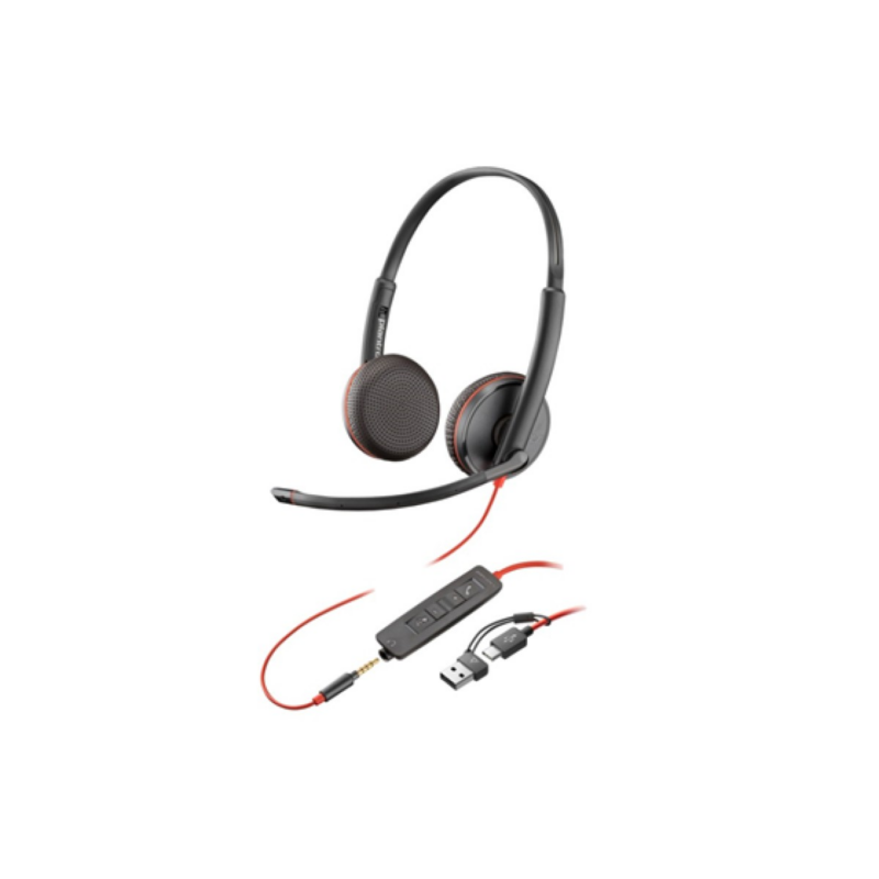 Audifono Poly Blackwire 3225 USB Tipo C Estereo Cancelacion De Ruido
