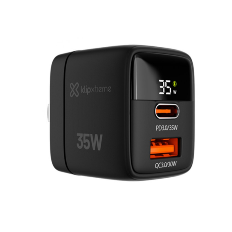 Cargador De Pared Klip Xtreme Kmc-250 USB-C 35W Tecnología Gan