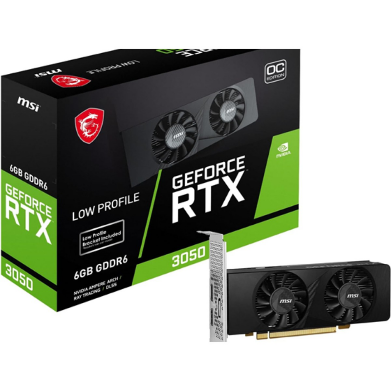 Tarjeta De Video Geforce Rtx 3050 6G Oc Msi Gddr6 Perfil Bajo Doble Ventilador