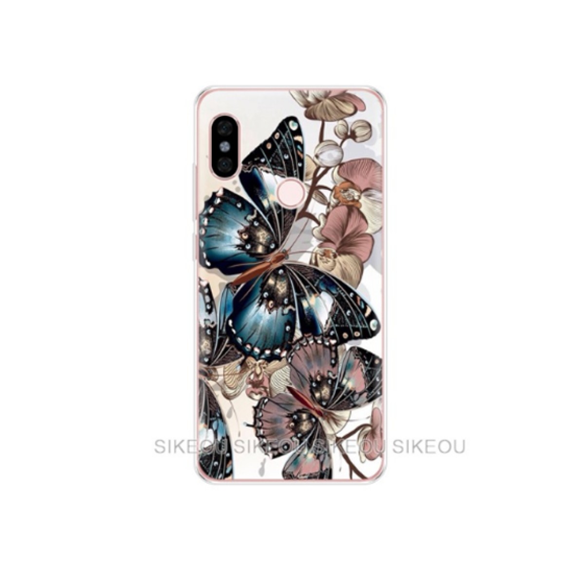 Cover Xiaomi Redmi Note 5 Silicón Diseño 3D Mariposa