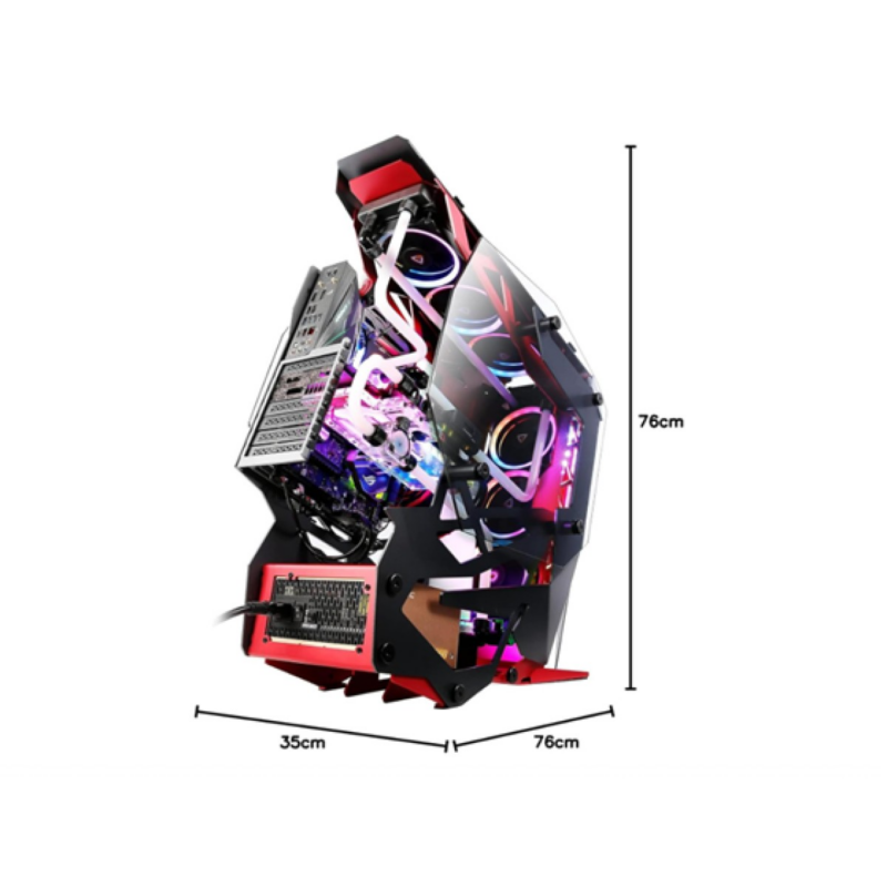 Case Antec Torque Rojo Mid-Tower Marco Abierto Aluminio