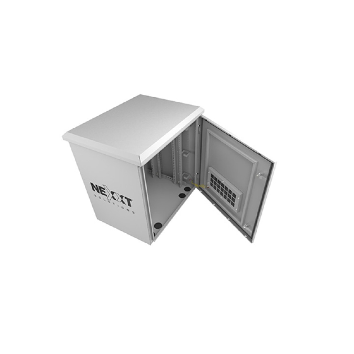 GABINETE EXTERIOR FIJO CON SOPORTE PARA POSTE, 6U, 600MM X 450MM, 2 ABANICOS, SOPORTA HASTA 200 LIBRAS