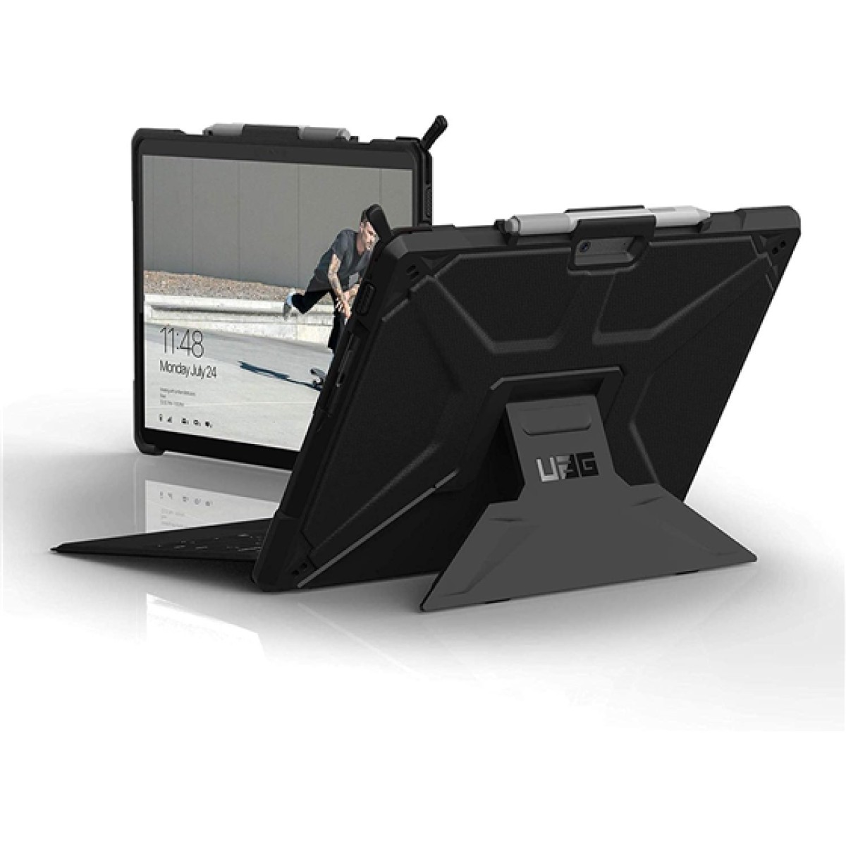 Cover Uag Para Microsoft Surface Pro X 13" Resistente A Caídas Militares Negro