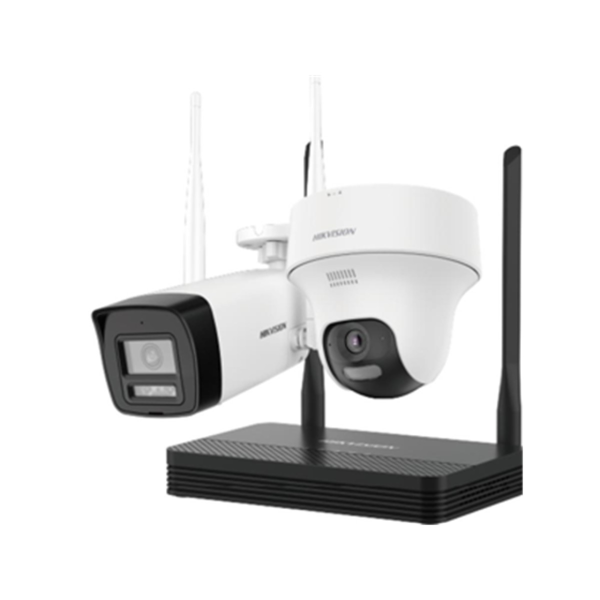 CAMARA DE SEGURIDAD HIKVISION EN KIT 1 CAMARAS BULLET 2 MP, 1 CAMARA DOMO TURRET 4 MP, 1 GRABADORA WI-FI, HASTA 512 GB DE ALMACENAMIENTO (NO INCLUYE MEMORIA SD)
