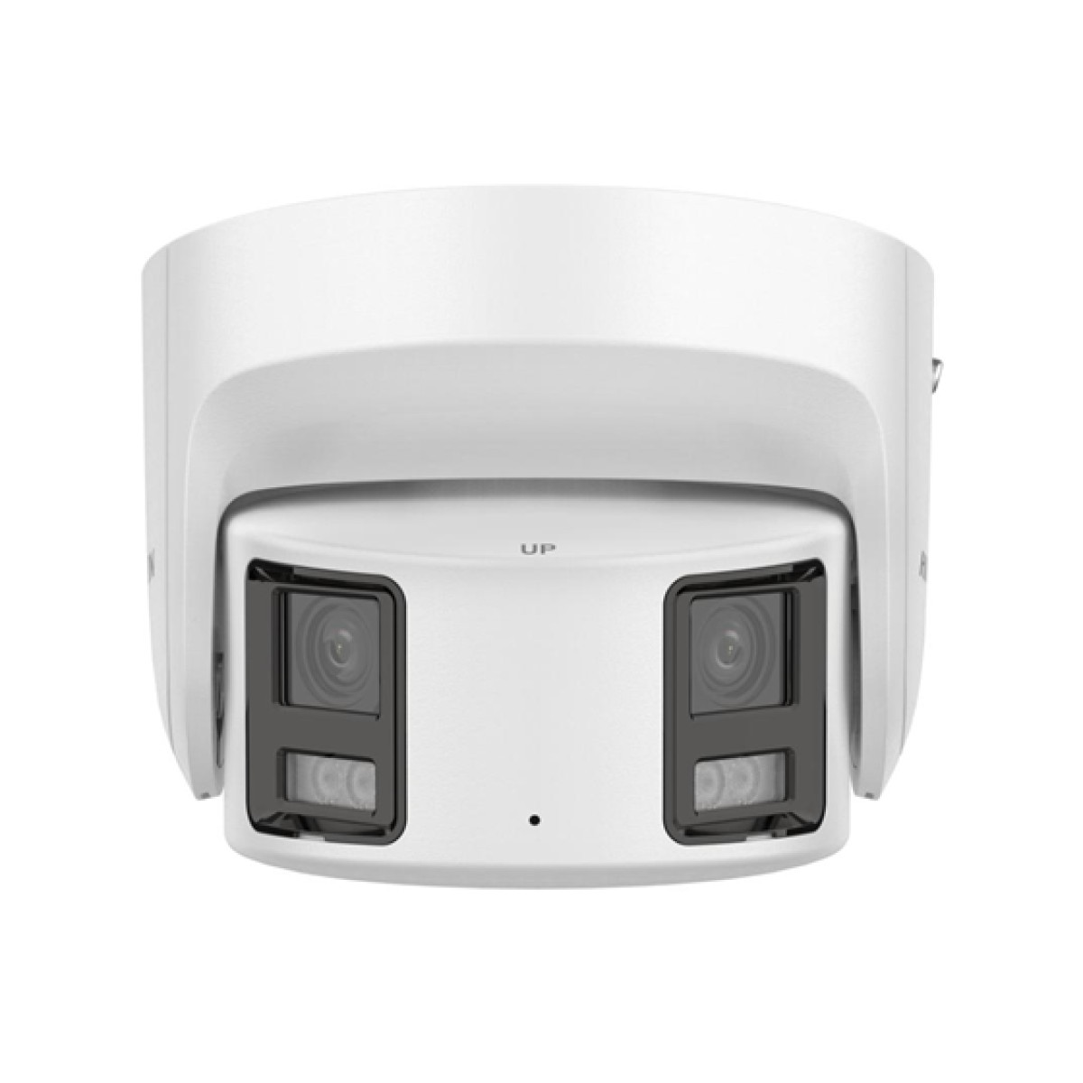 CAMARA DE VIGILANCIA HIKVISION TURRET IP PANORÁMICA 8 MEGAPIXEL,2 LENTES 4 MM (180°), IMAGEN A COLOR 24/7 (COLORVU), POE , WDR 130°, IP67, ACUSENSE, LUZ ESTROBOSCOPICA Y ALARMA AUDIBLE