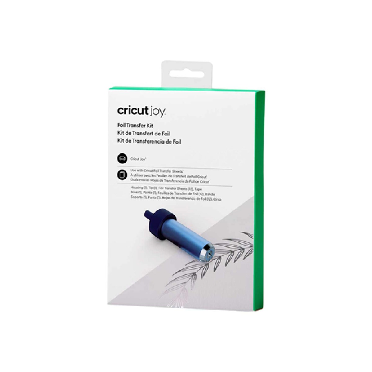 KIT DE TRANSFERENCIA CRICUT DE FOIL, CREA TARJETAS, INVITACIONES, ETIQUETAS DE REGALO Y MÁS. ESTA HERRAMIENTA ÚNICA LE BRINDA RESULTADOS PULIDOS Y DE NIVEL PROFESIONAL QUE BRILLAN. CON 12 HOJAS DE TRANSFERENCIA DE PAPEL DE ALUMINIO INCLUIDAS, COLOR AZUL(2009056).