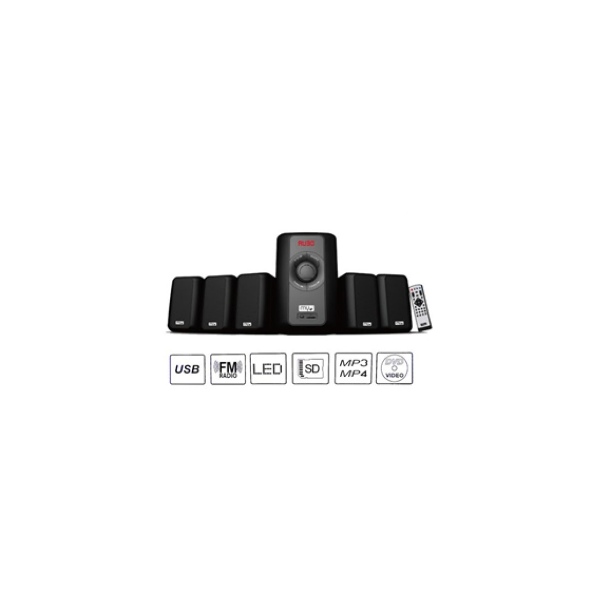 Bocina Myo Ht80 5.1 Bluetooth V3.0 Lector Sd USB Pantalla LED