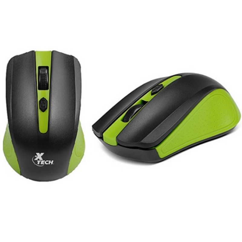 Mouse Xtech Gamer Wireless 1600Dpi 4 Botones Verde Xtm-310Gn