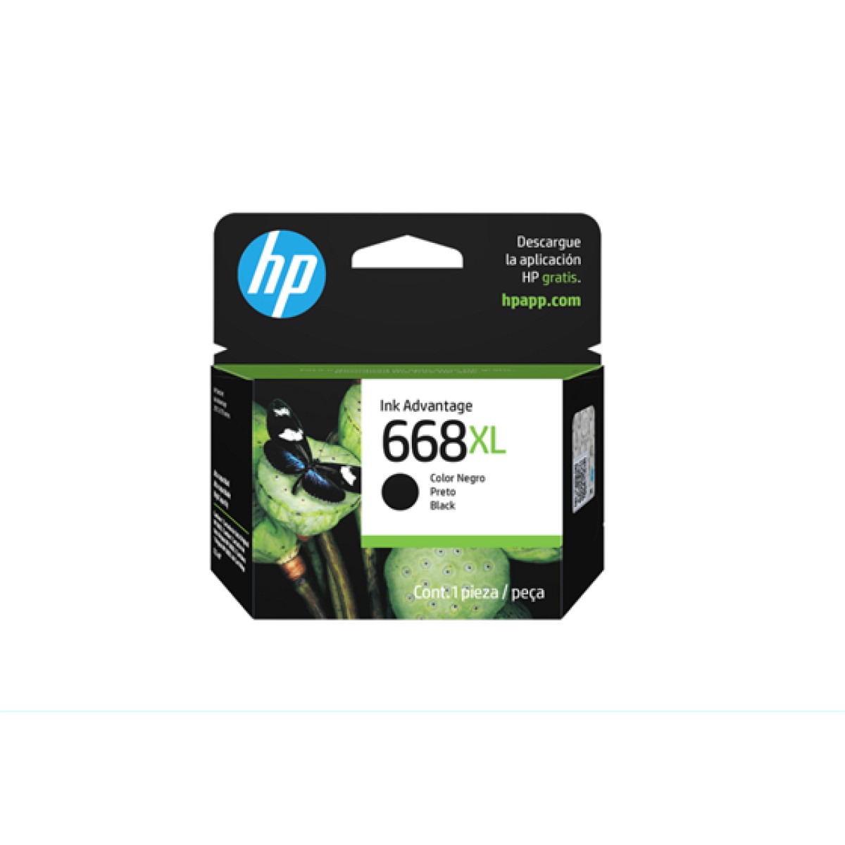 Cartucho Negro HP 668XL 7FP39VL Alto Rendimiento 400 Páginas