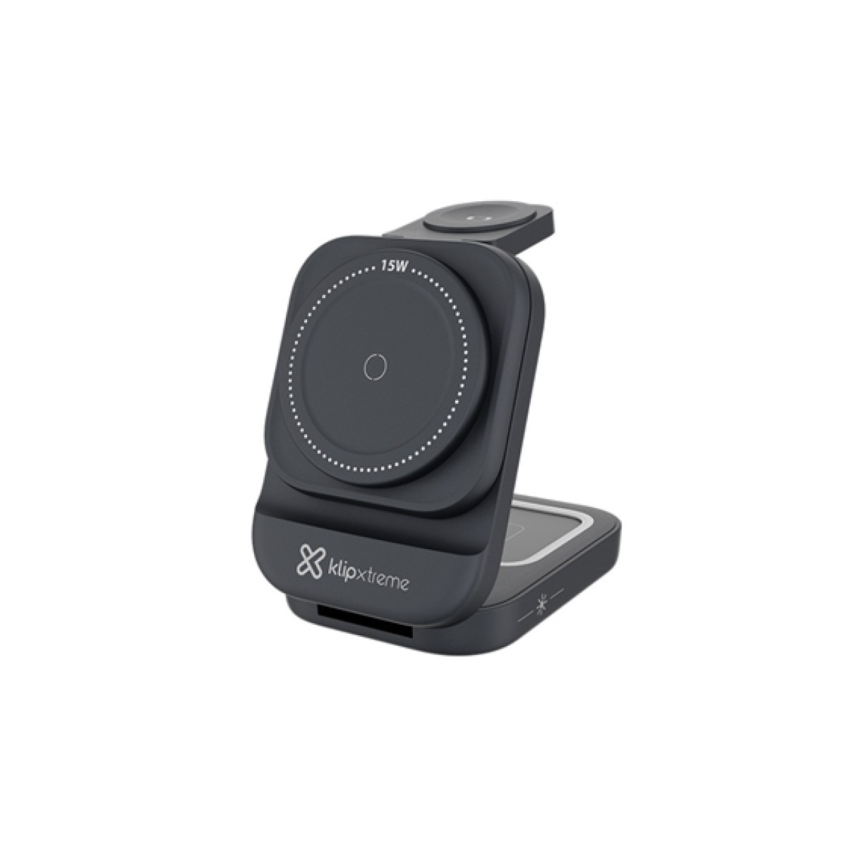 CARGADOR INALAMBRICO KLIP XTREME, CARGA RAPIDA, MAGNETICO, 15W, 3 DISPOSITIVOS SIMULTANEOS, (IPHONE - ANDRIOD), APPLE WATCH, AIRPOD USB-C 15W (KDC-150)
