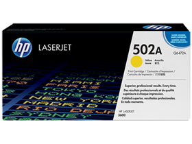 TONER HP 502A - Q6472 - AMARILLO - 4,000 PAGINAS - PARA LASERJET 3600