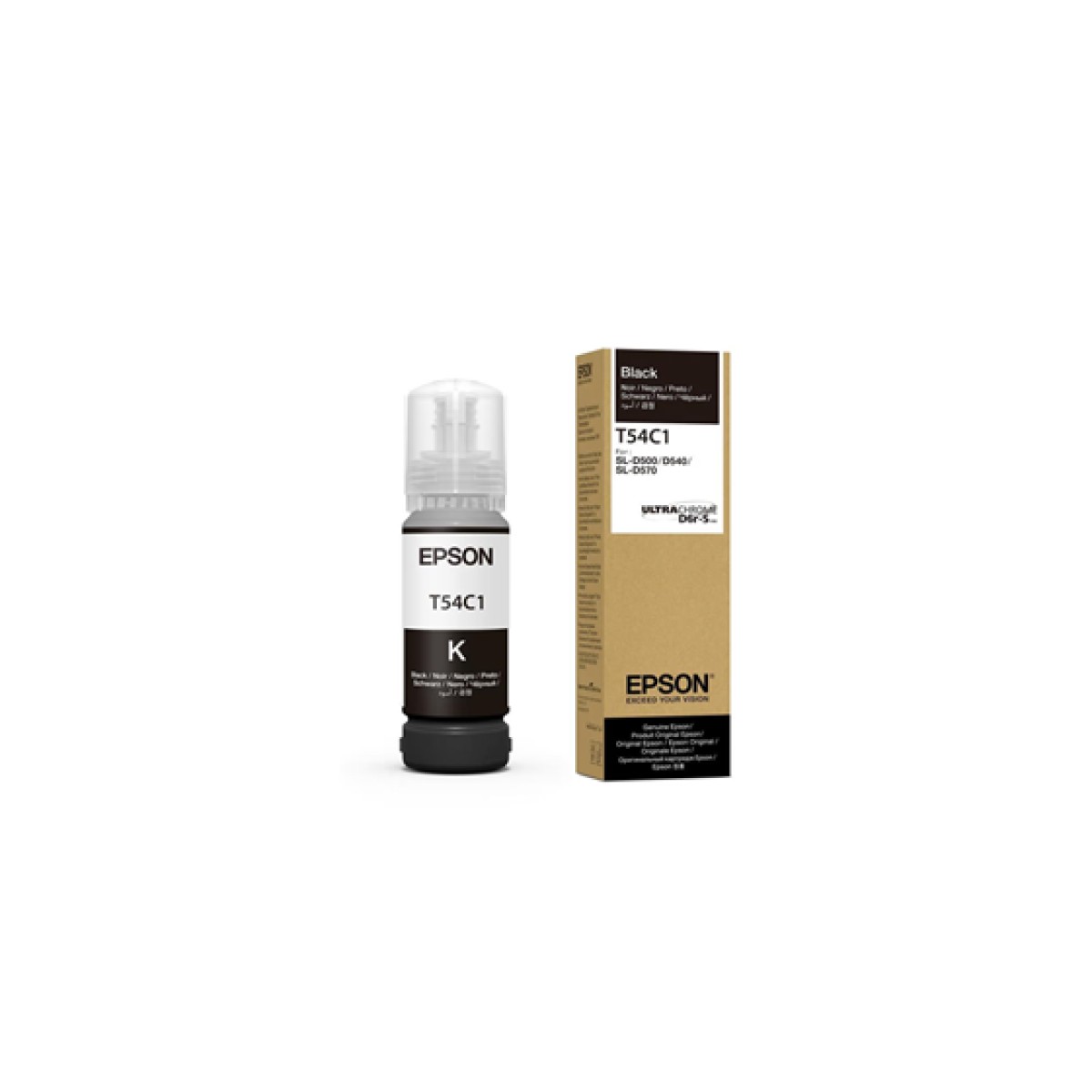 Botella De Tinta Epson T54C Negro Para Sl-D500 D540 D570
