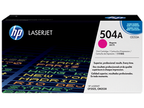 TONER HP 504A - CE253A - MAGENTA -7,000 PAGINAS - PARA IMPRESORA LASERJET CP3525 / CM3530
