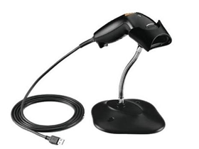 SCANNER BARCODE ZEBRA LS1203, EVM/DCS, LASER, 1D, INTERFAZ: USB, RS-232, INCLUYE BASE, AUTOMATICO Y MANUAL.