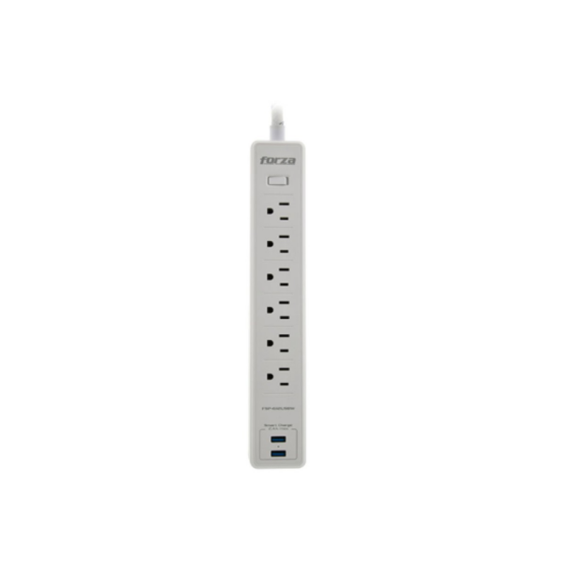 Protector De Sobretensión Regleta 1680W 1200 Joules 6 Salidas Nema 5-15R