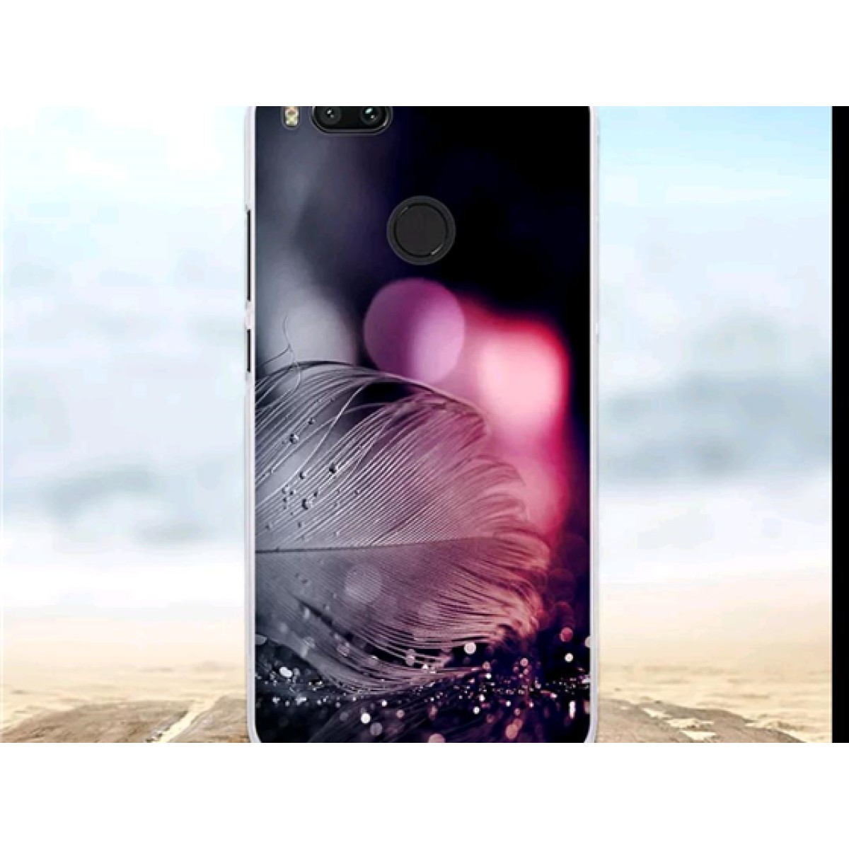 Cover Xiaomi Mi A2 Silicón Diseño 3D Pluma