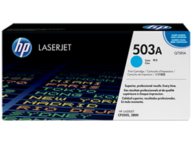 TONER HP 503A - Q7581A - CYAN - 6,000 PAGINAS - PARA IMPRESORA COLOR LASERJET - 3800, 3800DN, 3800DTN, 3800N, CP3505, CP3505DN, CP3505N, CP3505X