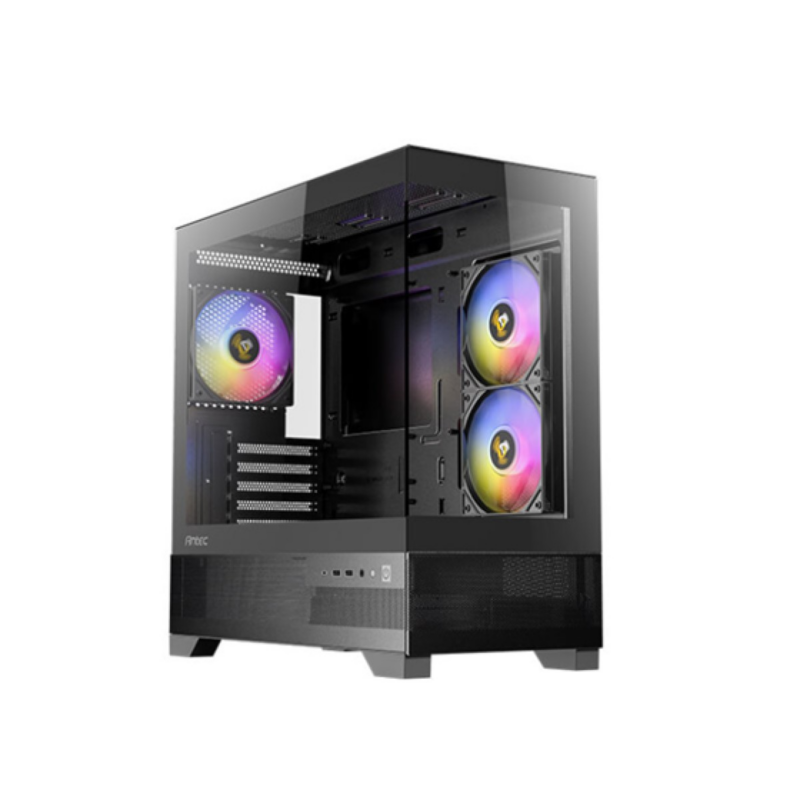 Case Antec Micro-Tower Negro Panel Vidrio Templado ARGB