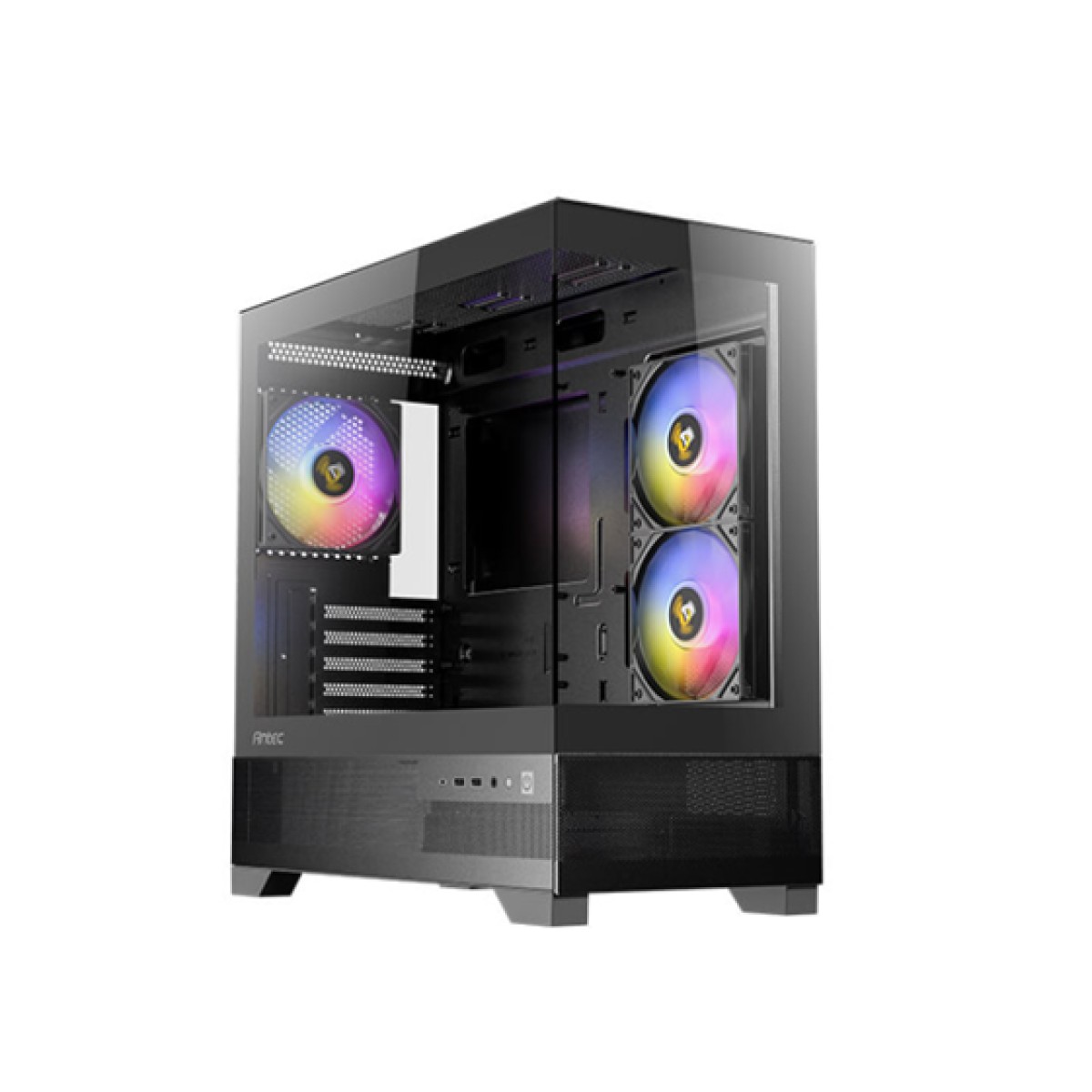 Case Antec Micro-Tower Negro Panel Vidrio Templado ARGB