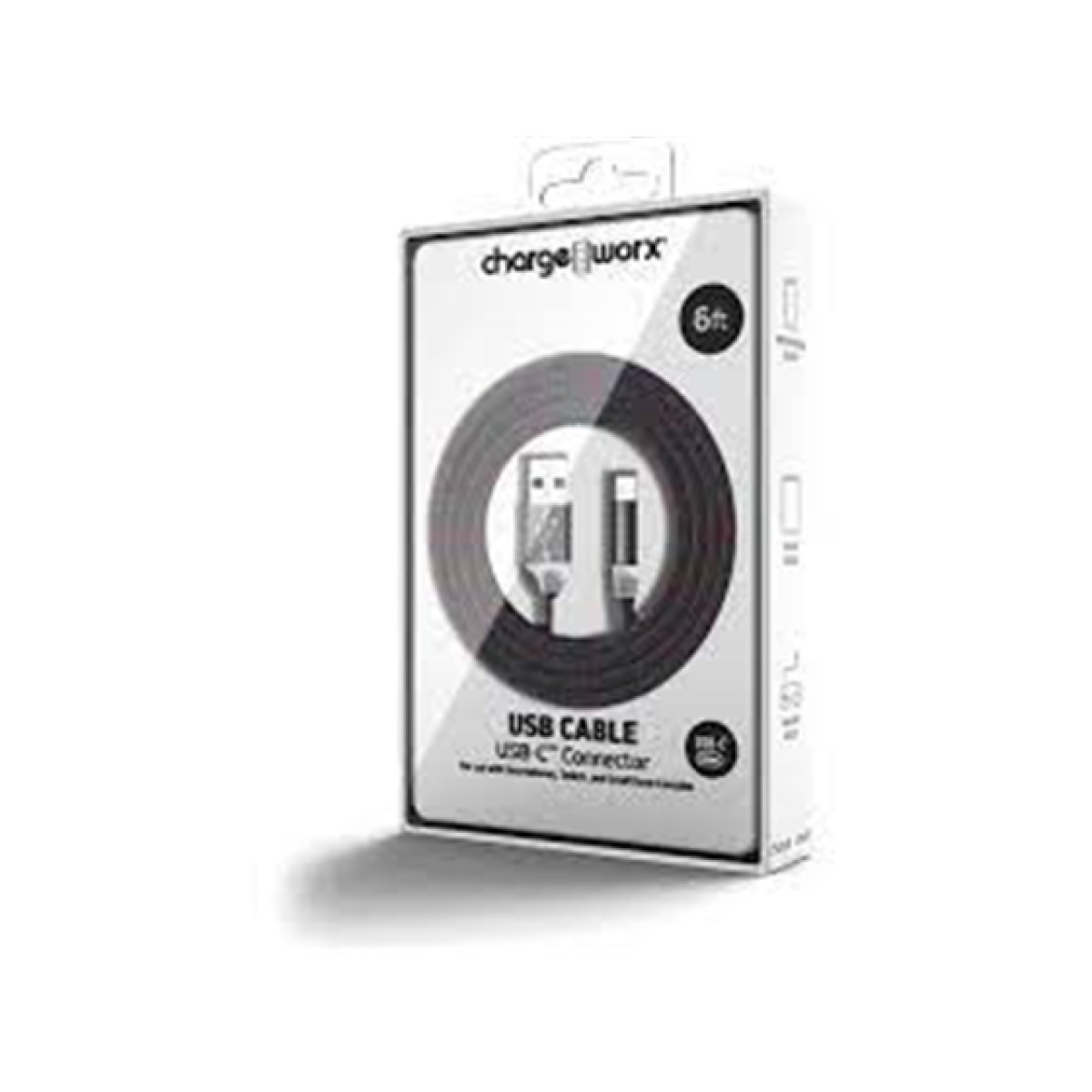 Cable USB-C USB-A Trenzado Multicolor 6Ft Para Smartphones Tablets