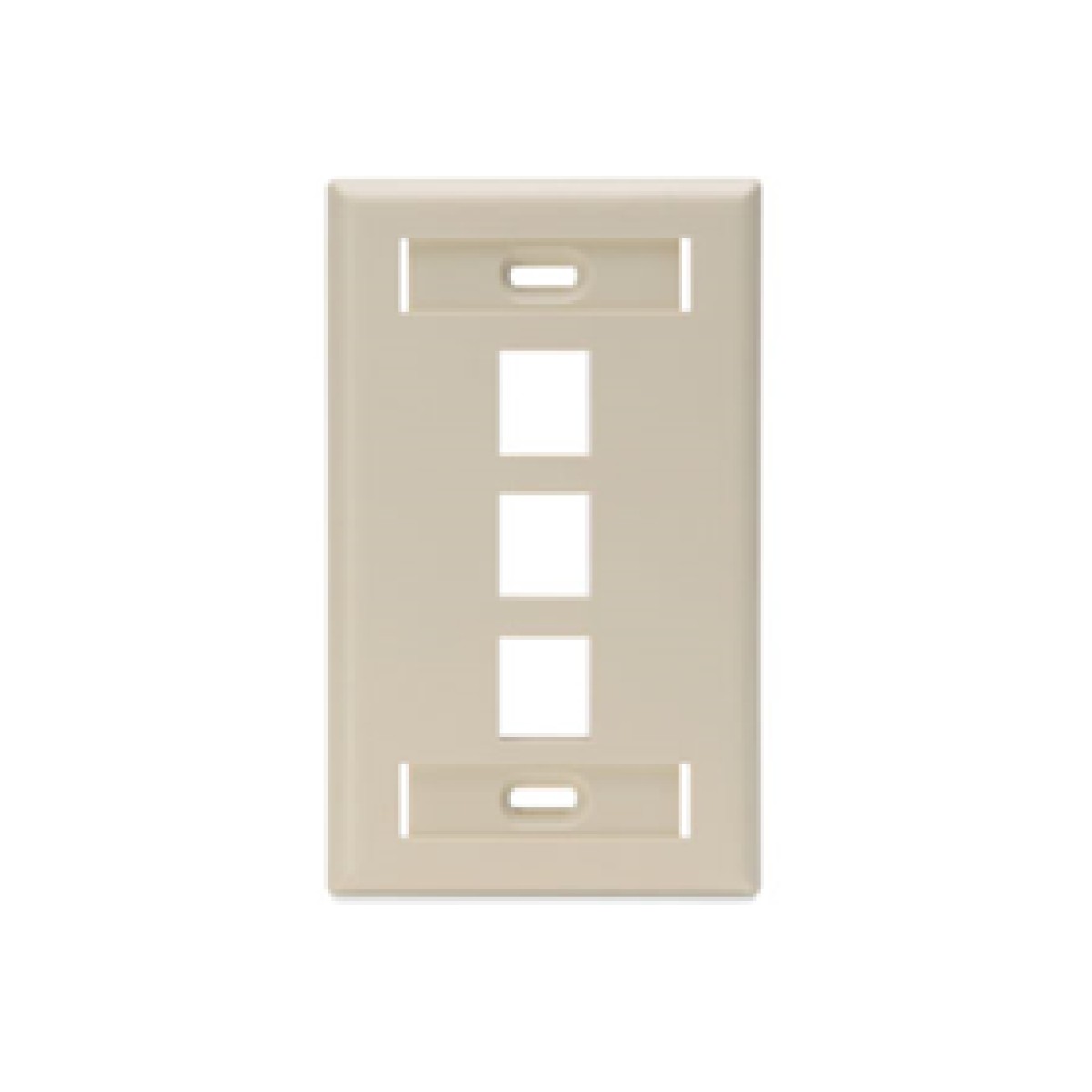 Jack Wall Faceplate Leviton, Salidas 3, Ivory, Con Windows Id