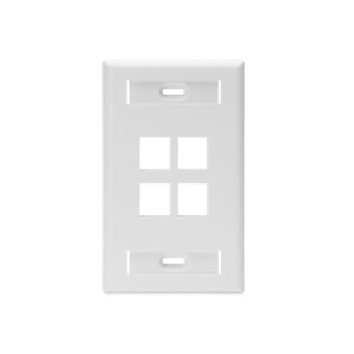 Jack Wall Faceplate Leviton, Salidas 4, Blanca, Con Windows Id