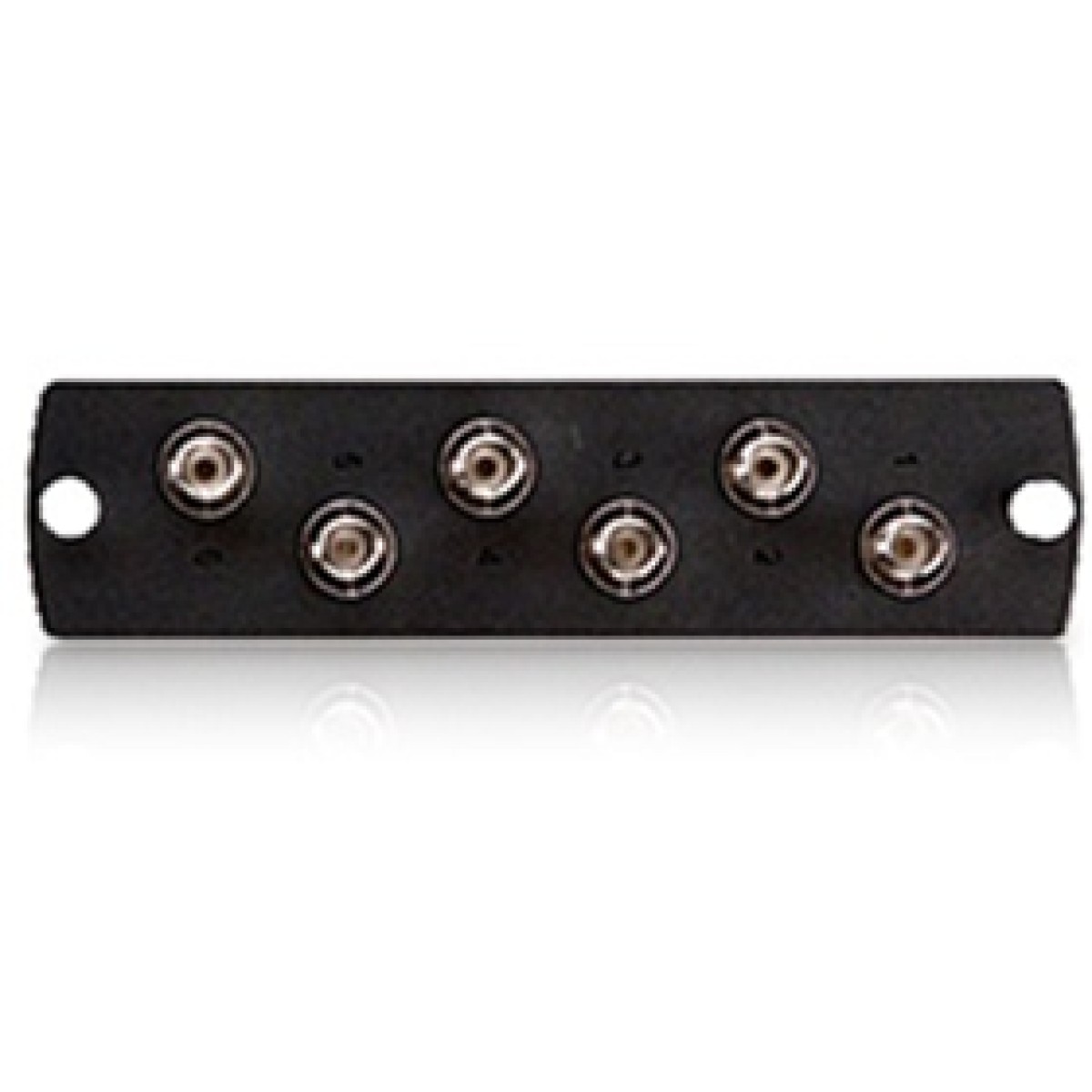 PLACA (ADAPTER PANEL / COUPLING PANEL) CON MOLDEADO DE PRECISIÓN, LEVITON OPT-X, MODOS MÚLTIPLES Y MODO ÚNICO, SIMPLE ST (METAL), 6 FIBRAS, MANGA DE CERÁMICA DE CIRCONIO, NEGRO.