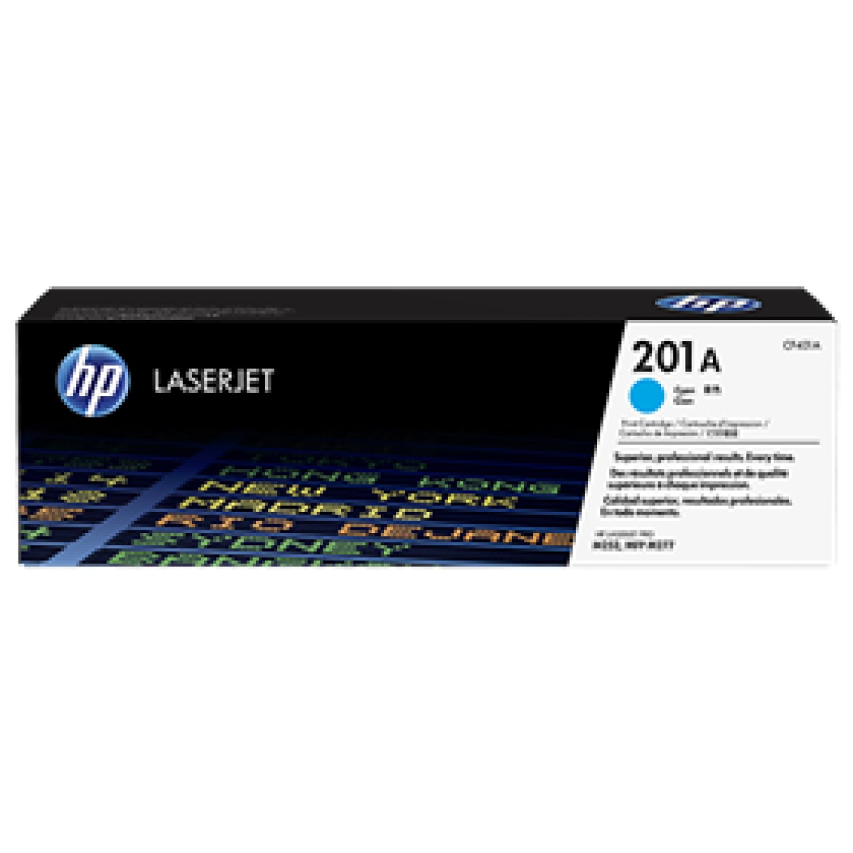 TONER HP 201A - CF401A - CYAN - 1,400 PAGINAS - PARA IMPREOSRA COLOR LASERJET - M252, M277