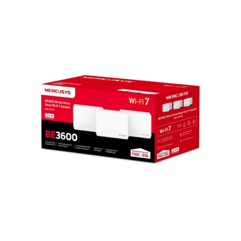 Router Mercusys Halo H27Be 3-Pack Wi-Fi Mesh 3600 MBps 802.11Be Tri Banda