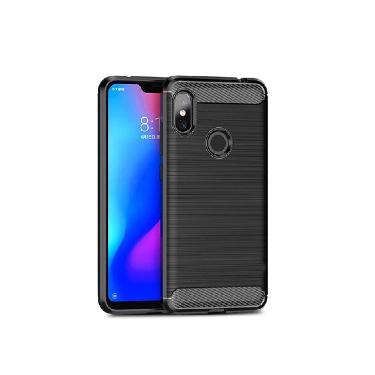 Cover Xiaomi Mi 6 Pro Textura Fibra De Carbono Y Goma Black