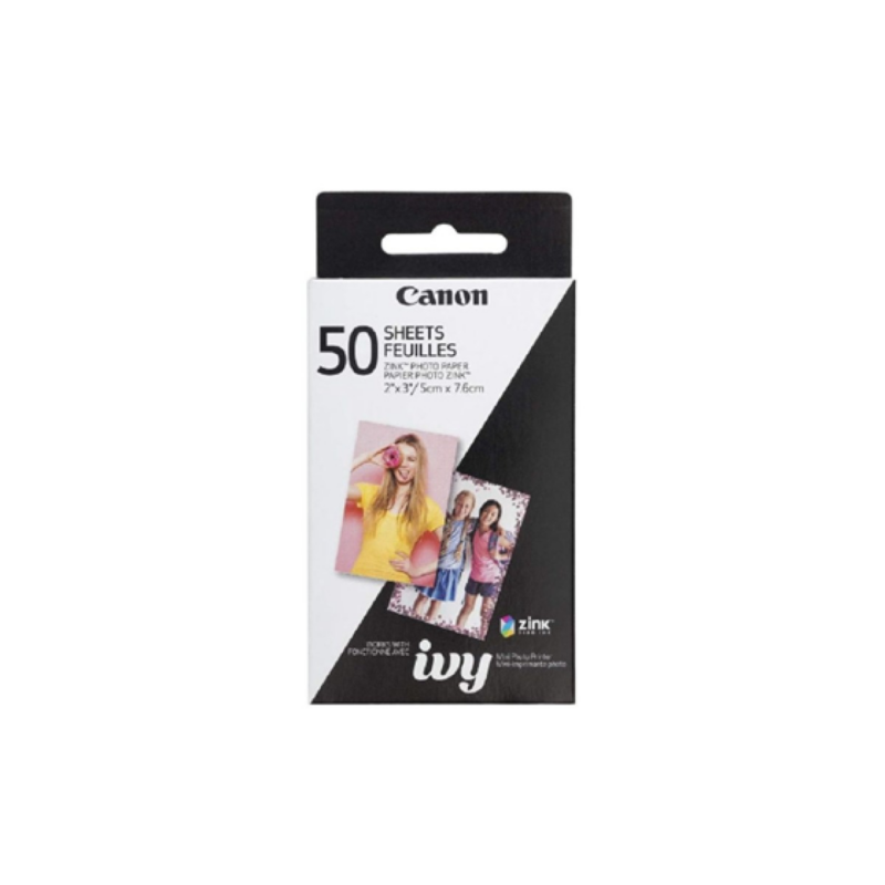 Papel Fotografico Canon Ivy Zink Formato Tarjeta 5X7.6 cm 50 Hojas