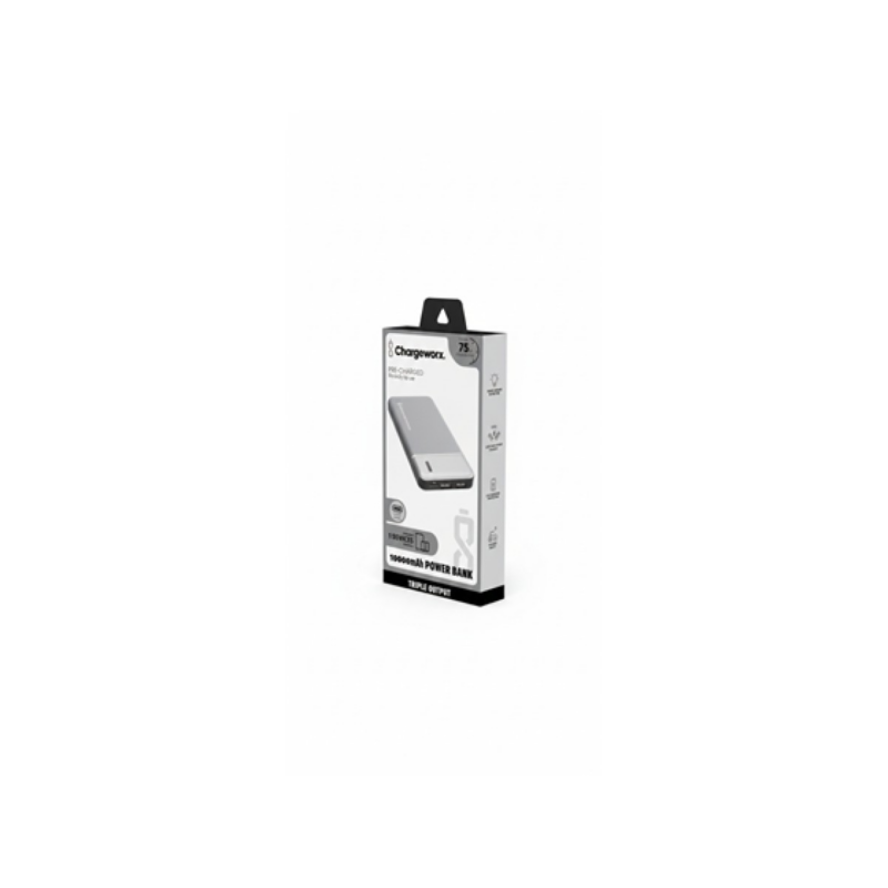 Cargador Móvil Chargeworx 10000mAh LED Indicador Switch On/Off