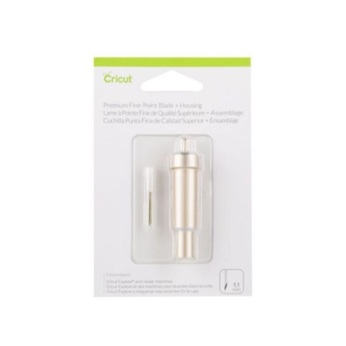 CUCHILLA DE REEMPLAZO CRICUT PREMIUM, PUNTA FINA + ENSAMBLAJE RESISTE EL DESGASTE Y LAS ROTURAS PARA UNA VIDA ÚTIL MÁS PROLONGADA, PARA CORTAR  LA MAYORÍA DE LOS MATERIALES LIGEROS A MEDIANOS, COMO CARTULINA, VINILO, PLANCHA Y MÁS.COLOR DORADO (2004225).