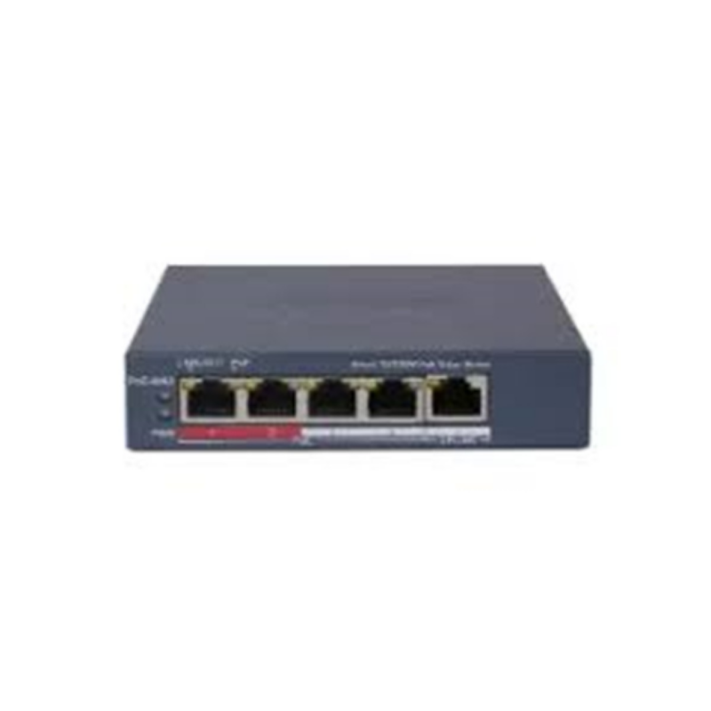 Switch Hikvision 4 Puertos 10/100 MBps Poe Metal