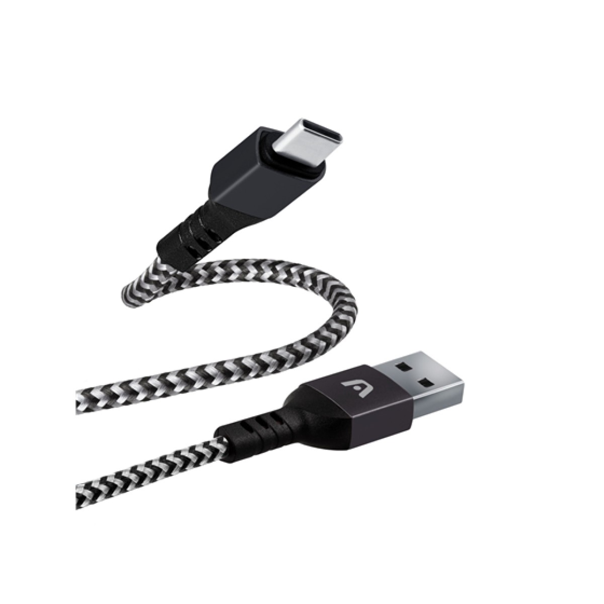 Cable Tipo-C Argom 6 Pies Nylon Trenzado Flexible Negro