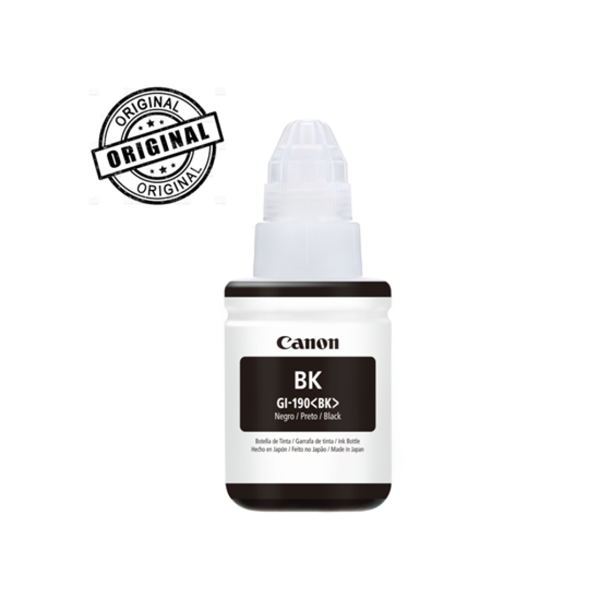 Botella De Tinta Canon Gi-190 Negro 135Ml, Compatible Con Pixma G3100, G2100, G1100, G1110, G2110, G3110, G4111.