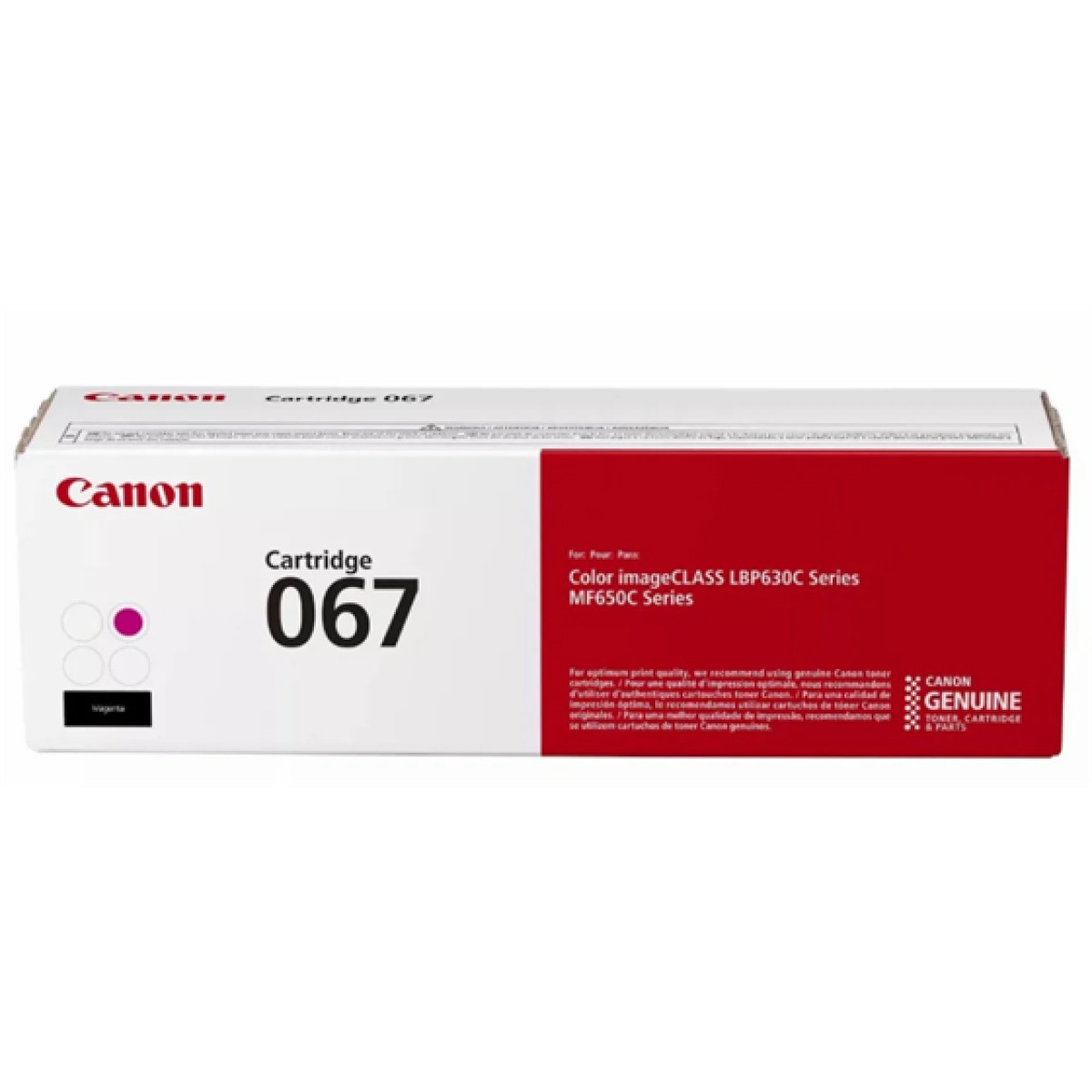 TONER CANON 067 MAGENTA, (RENDIMIENTO APROX. 1,300 PAG) COMPATIBLE CON LBP633CDW, LBP632CDW, MF653CDW, MF654CDW, MF656CDW.